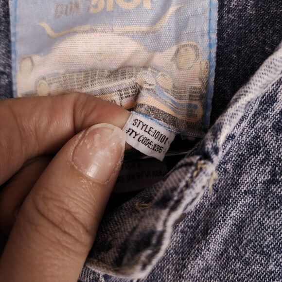 Vintage Don't Stop Acid Wash Denim Cutoff T Shirt Size M 90s Made In Hong Kong - Picture 4 of 7